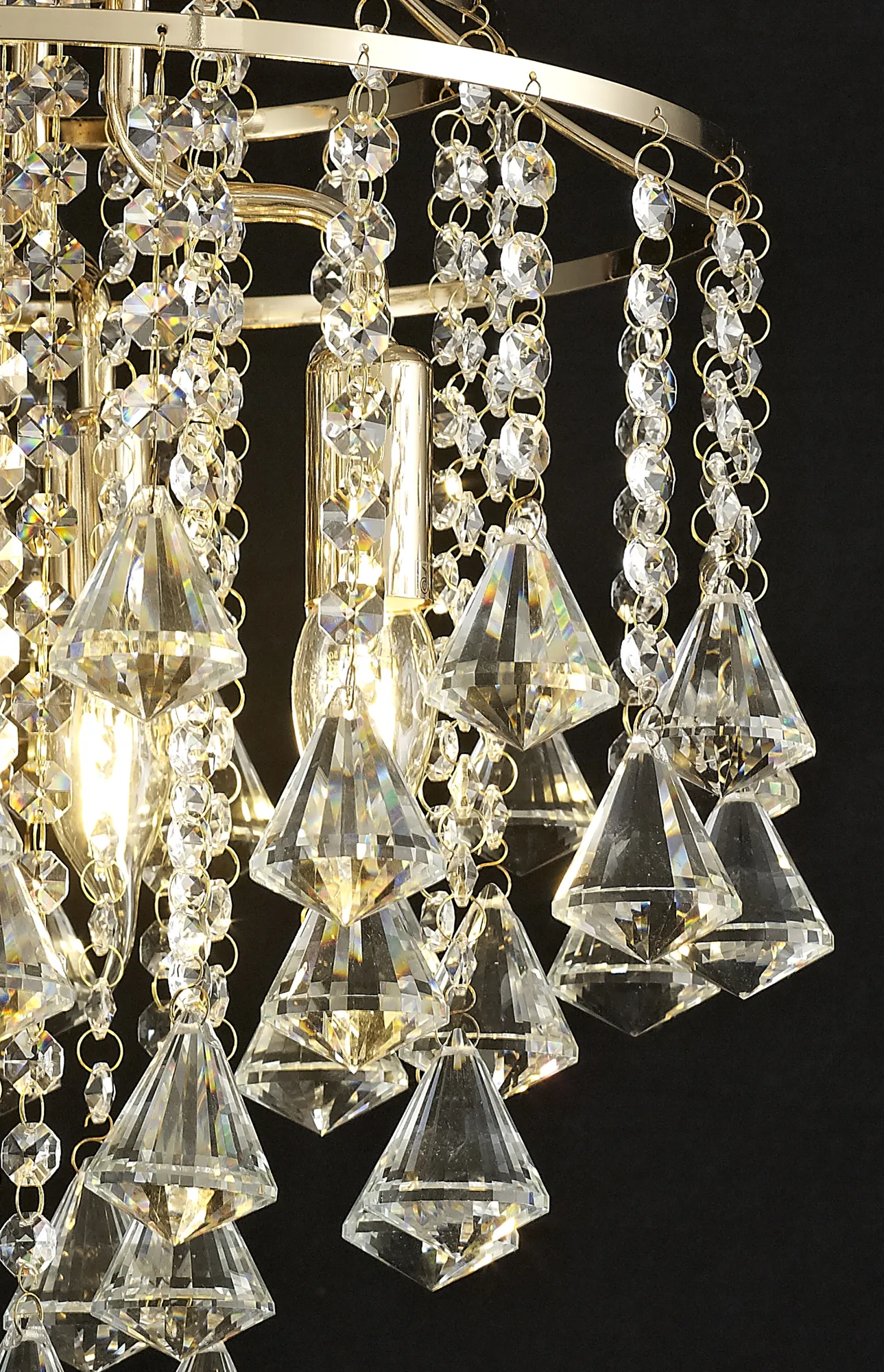 Inina Crystal Ceiling 4 Light French Gold IL32770  Diyas Inina French Gold